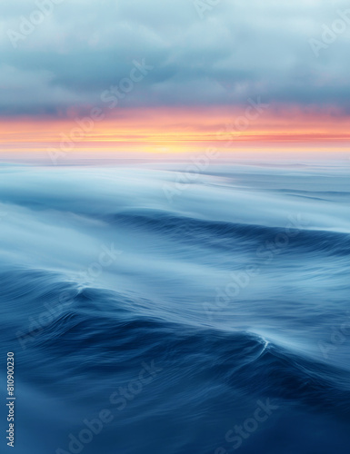 Stunning abstract sea horizon at sunset with vibrant colors