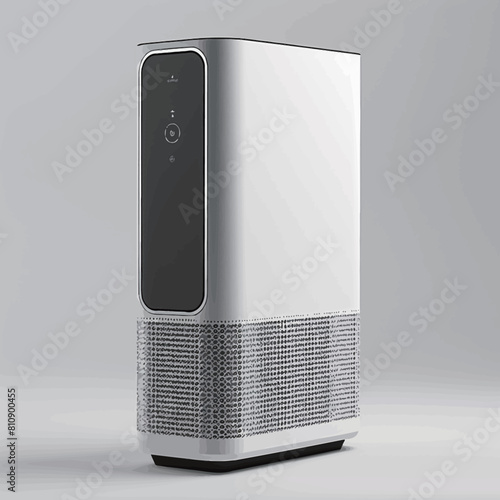 Modern air purifier on gray background. 3d rendering. Computer digital drawing (1)