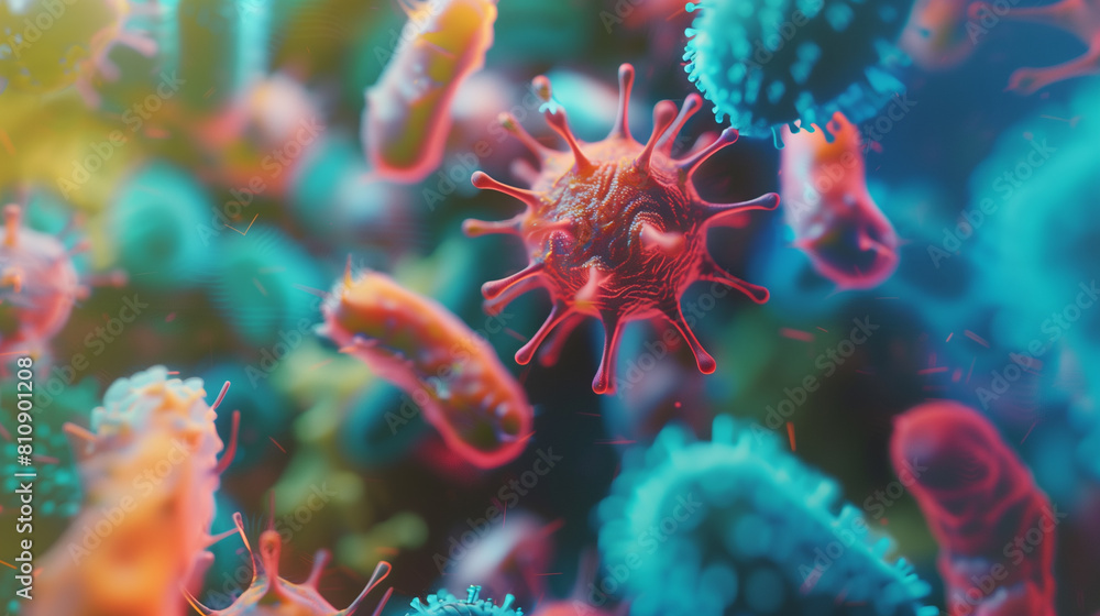 Microphotography 3d rendering of virus cells or germs microorganism cells, realistic super macro photo concept art, abstract background. Microphotography 3d rendering of virus cells or germs microorganism cells, realistic super macro photo concept art, abstract background.