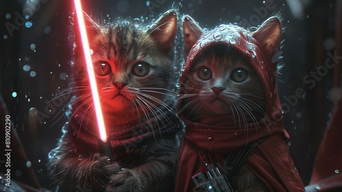 Jedi Kitty Showdown: Cats Wielding the Force