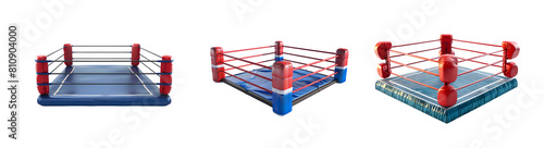Bundle of Boxing ring Isolated on transparent background, png