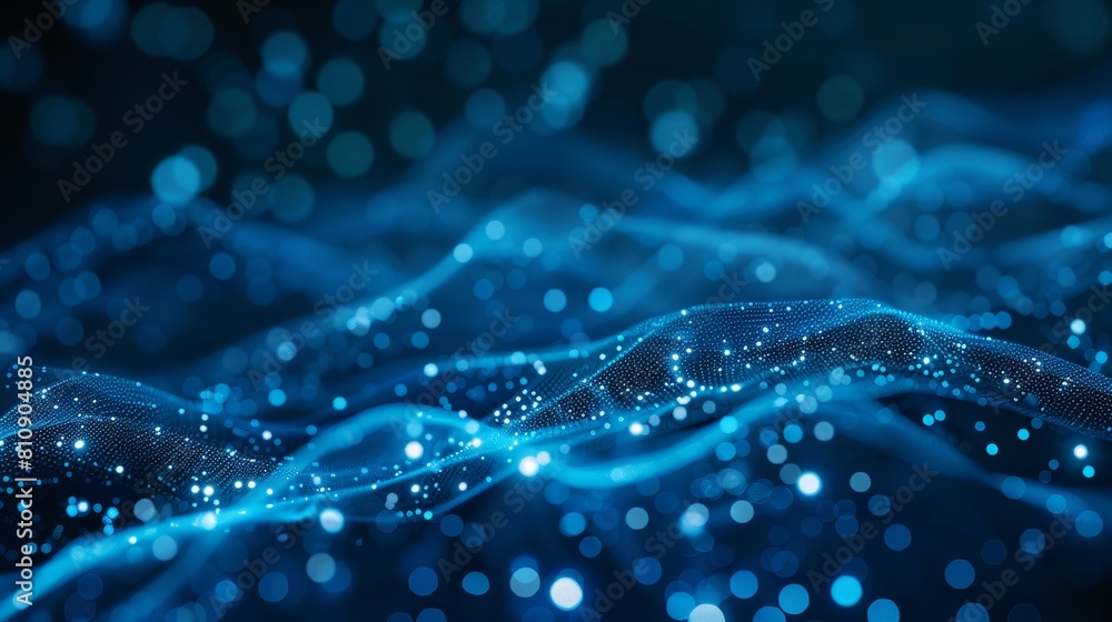 digital data visualization with dots connected in blue neon colors digital data visualization with dots connected in blue neon colors