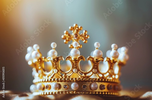 Golden crown with pearls