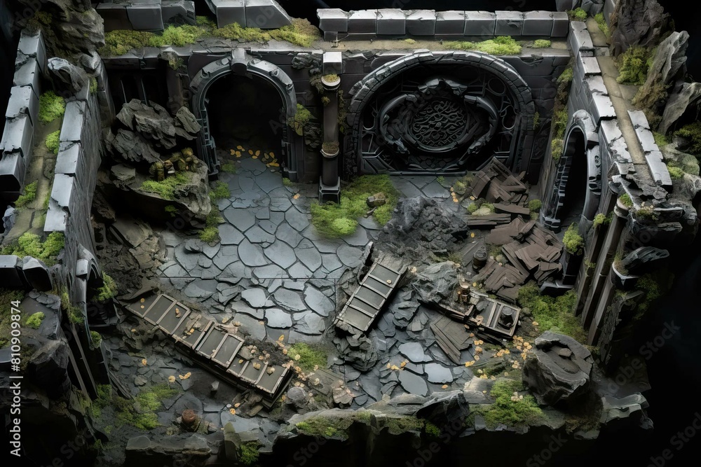 DnD Battlemap mystery, ancient, ruins, forbidden, archaeology, exploration
