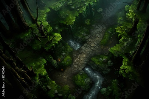 DnD Battlemap verdant  veil  mystery  unfolds