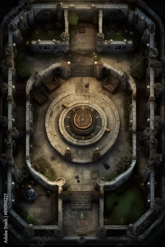 DnD Battlemap mystery, underground, shadows, sanctuary, crypt, shadowed