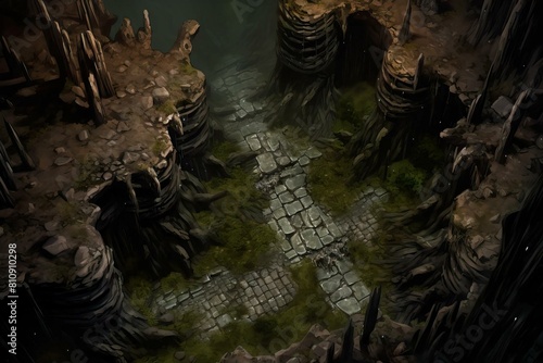 DnD Battlemap tunnels, network, mysterious, exploring, umber, hulks