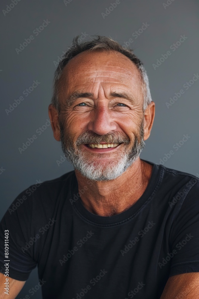Smiling Man With Grey Hair and Beard Smiling Man With Grey Hair and Beard