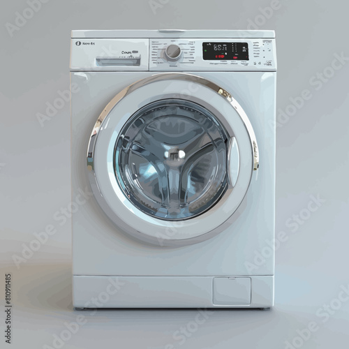 Washing machine on a white background. 3d rendering. Clipping path included 