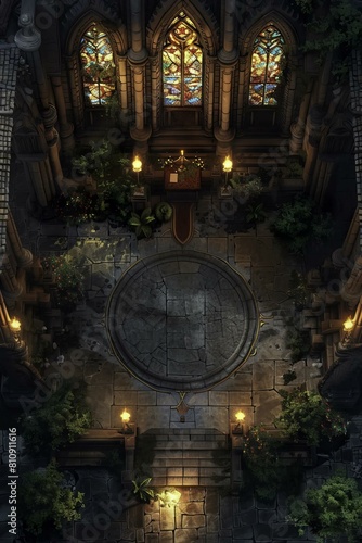 DnD Battlemap candlelit  chapel  nook  romantic  intimate  peaceful