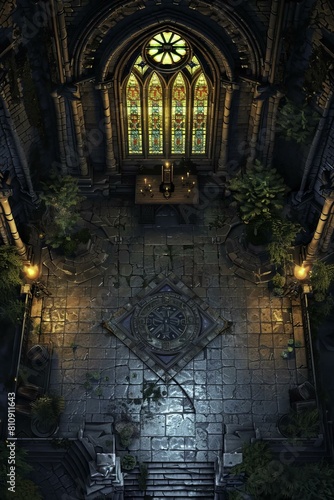 DnD Battlemap candlelit  chapel  nook  tranquil