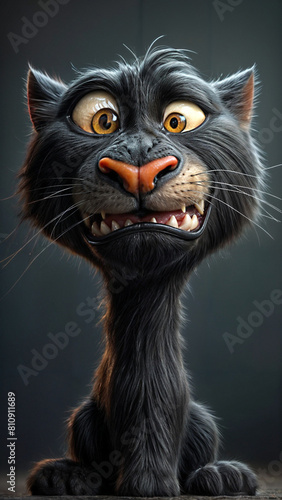 A Painting of Toon Terror: 3D Cat Unleashes Cartoon Fur