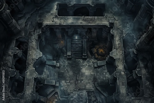 DnD Battlemap catacombs, battle, map, tabletop, RPGs, adventure