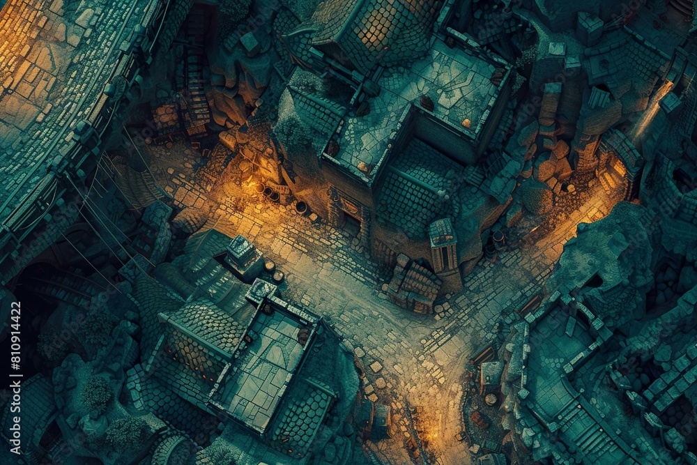 DnD Battlemap underground, city, dwarves, subterranean, metropolis ...