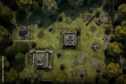 DnD Battlemap eerie, graveyard, foggy, atmosphere, scene, SEO