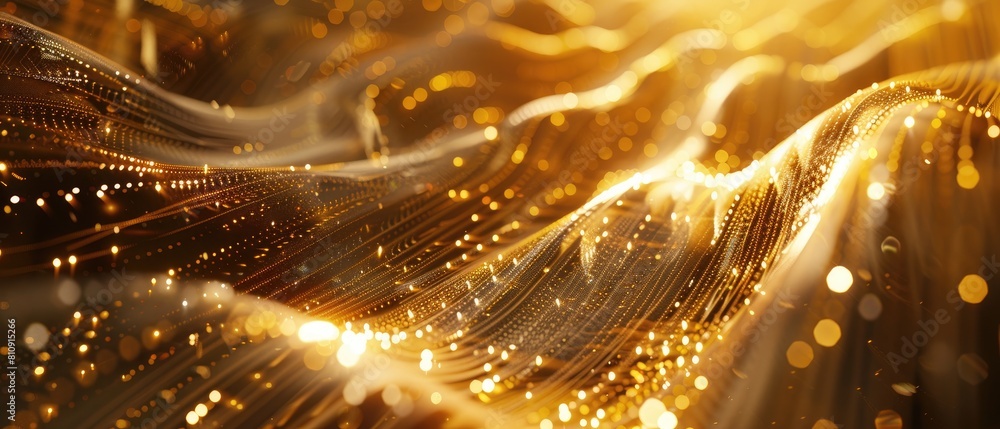 shimmering gold tech abstract, intricate digital waves and patterns shimmering gold tech abstract, intricate digital waves and patterns