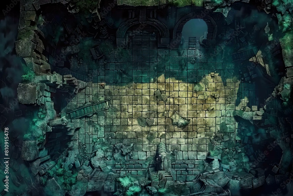 DnD Battlemap hidden, cavern, mysterious, underground, beauty, darkness