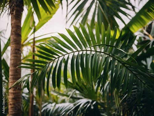 Exotic Greens  Palm Leaves Creating a Striking Background