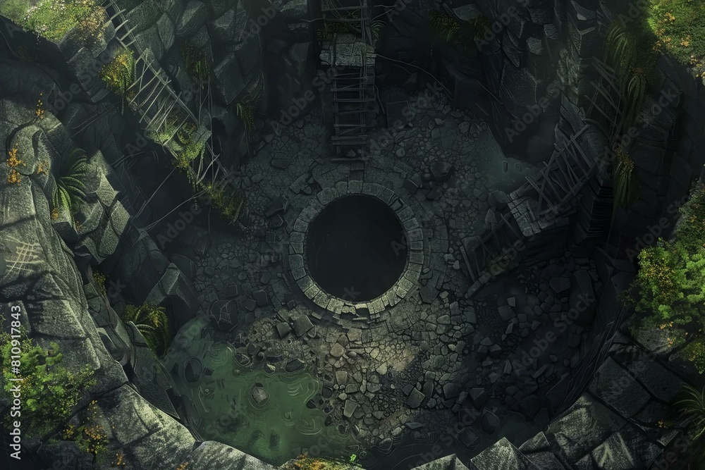 DnD Battlemap underground, dark, map, battle, secret, tunnel Stock ...