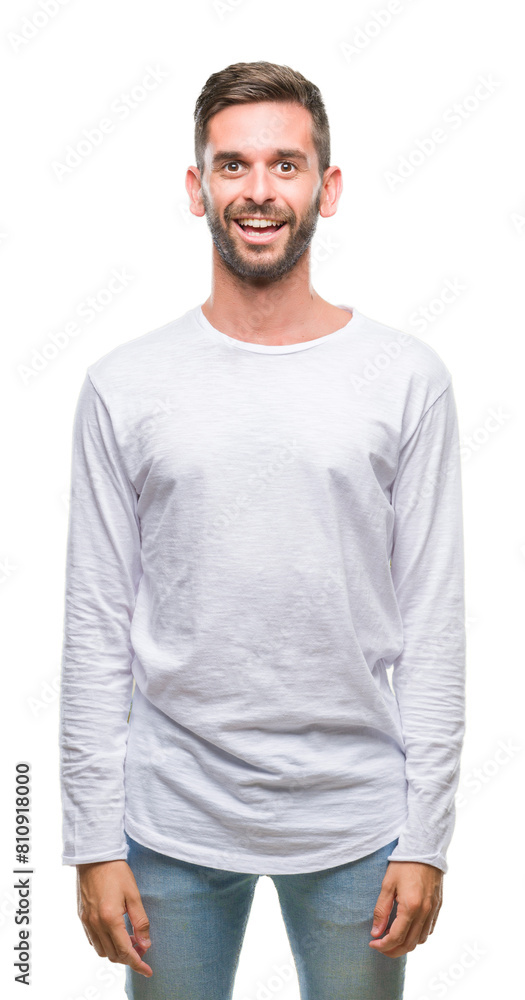 Young handsome man over isolated background with a happy and cool smile on face. Lucky person. Young handsome man over isolated background with a happy and cool smile on face. Lucky person.