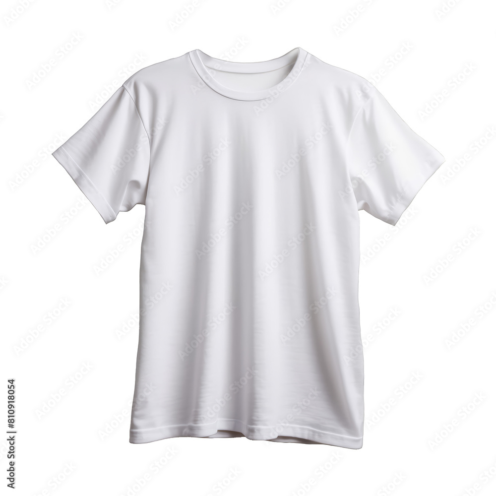 Plain white t-shirt front isolated on a transparent background Plain white t-shirt front isolated on a transparent background