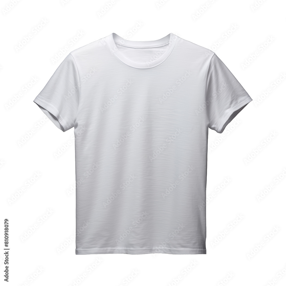 Plain white t-shirt front isolated on a transparent background Plain white t-shirt front isolated on a transparent background
