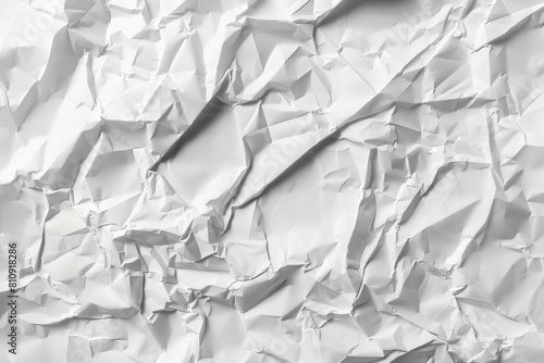 Crumpled white paper texture abstract - Ai Generated. Beautiful simple AI generated image in 4K, unique.