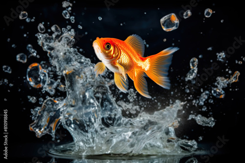 Gold fish in the water. Ai Generative