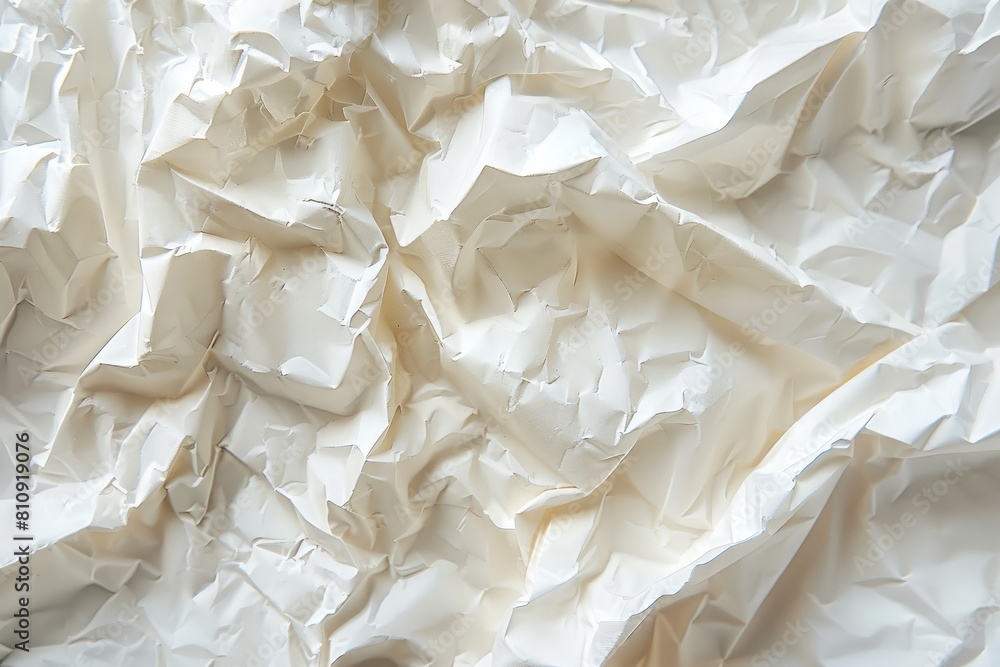Obraz premium Abstract aged background - crumpled white paper texture, highly detailed . Beautiful simple AI generated image in 4K, unique.
