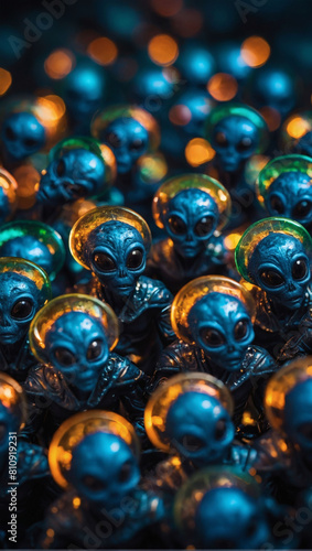 Extraterrestrial Assembly, Close-Up Shot of Alien Group