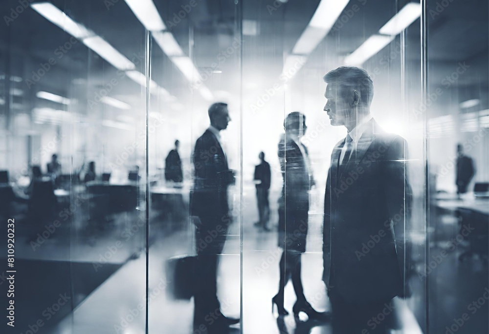 Double Exposure of Professionals in Glass Office and City Nightlife Double exposure business people in a white glass office setting, creatively blurred to perfection Night time Double Exposure of Professionals in Glass Office and City Nightlife Double exposure business people in a white glass office setting, creatively blurred to perfection Night time