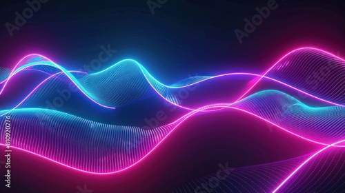 Big data visualization. Abstract particle wave. Sound wave element. Music equalizer.