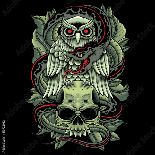 owl and snake