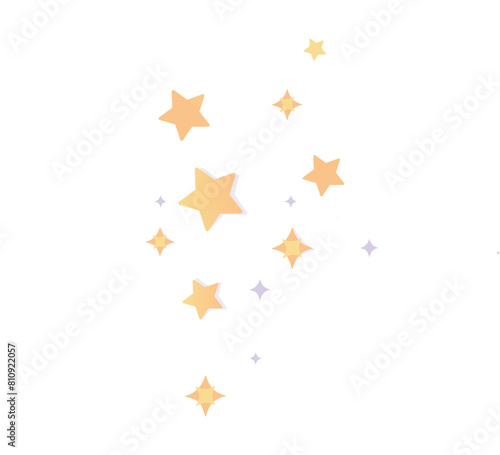 Stars background. Yellow cartoon abstract shine icons of star. Cartoon vector set isolated on white © backup_studio