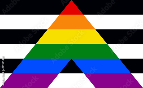 Straight ally flag - one of a community of LGBTQ pride sexual minority.