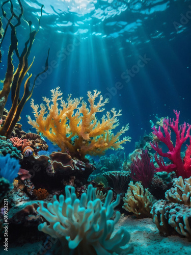 Fantasy Underwater World, Enchanting sea bed landscape.