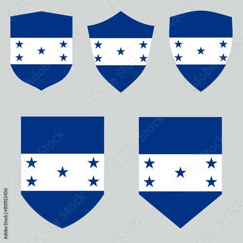 Free Download Set of Honduras Flag in Shield Shape Frame - GFXLoad