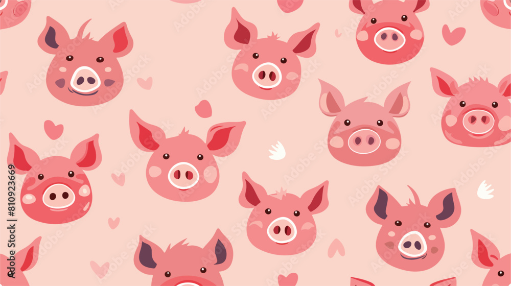 head pigs pattern Vector illustration. Vector style Vector