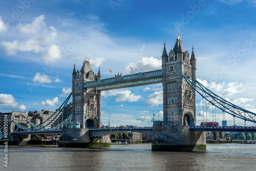 The Tower Bridge and the river Thames on a sunny day in London, UK © Delphotostock
