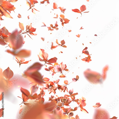 "Blossoms and Leaves Dancing in the Breeze, Transparent Background, 3D Render, Clean White Backdrop.""Dancing Flowers and Leaves Swaying in the Breeze, Transparent Backgrounds, 3D Render, Clean White 