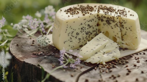 Savor the essence of Latvian tradition with homemade cheese infused with caraway seeds a delightful treat for the lively celebrations of the annual Latvian festival Ligo honoring the summer