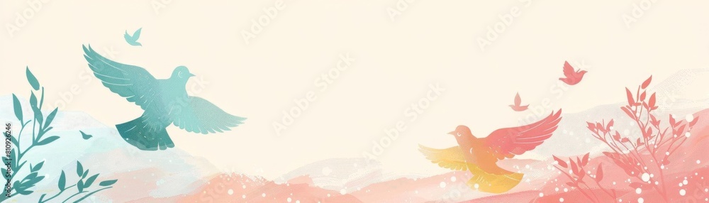 World Children, Elegant and minimalistic banner design for World Childrens Rights Day, using soft pastel tones and simple typography to convey a message of peace and hope for child World Children, Elegant and minimalistic banner design for World Childrens Rights Day, using soft pastel tones and simple typography to convey a message of peace and hope for child