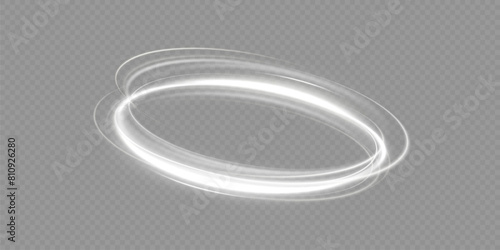 Light white Twirl. Curve light effect of white line. Glowing white spiral. The effect of high-speed abstract lines. Rotating shiny rings.