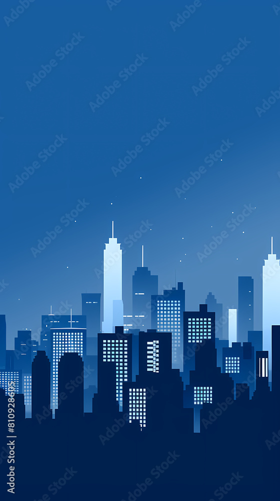 Simple city skyline at night Simple city skyline at night