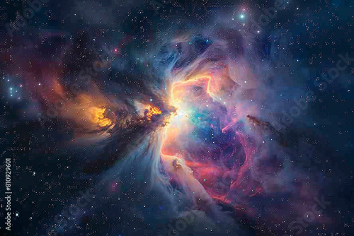 A nebula nursery where new stars ignite from cosmic dust