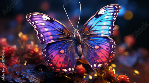 butterfly on flower HD 8K wallpaper Stock Photographic Image