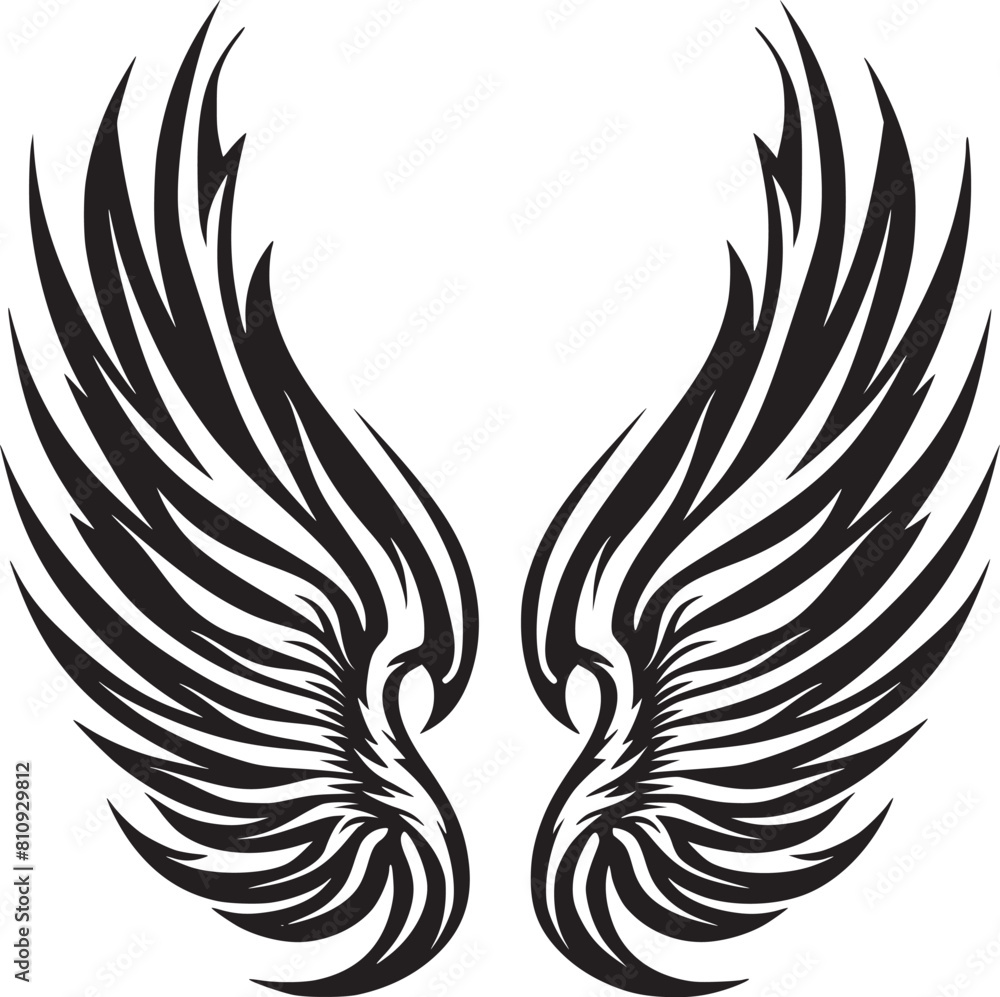Wings black and white vector Wings black and white vector