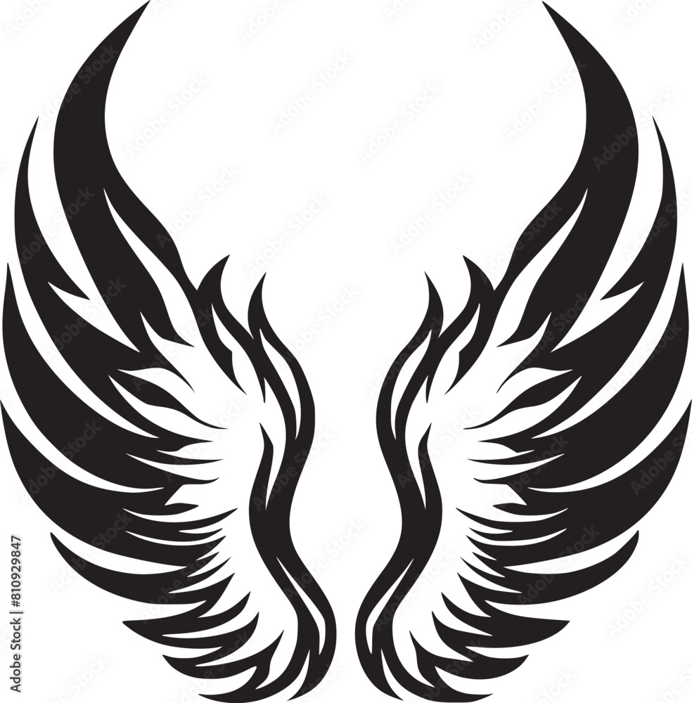 Obraz premium Wings black and white vector