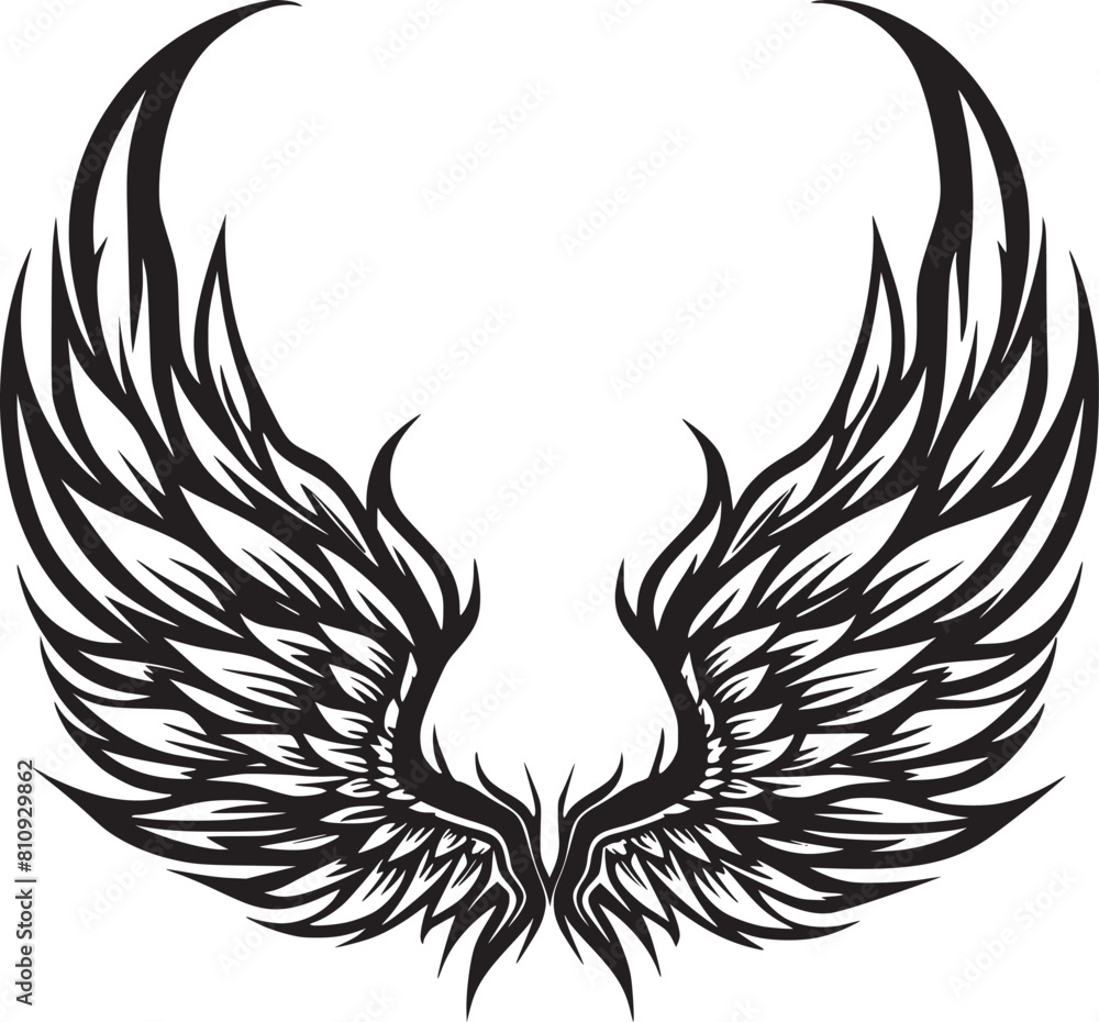 Wings black and white vector Wings black and white vector