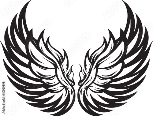  Wings black and white vector photo
